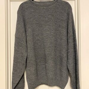 David Taylor Gray Textured Knit Crew Neck Sweater XL Heritage Academia Oversized